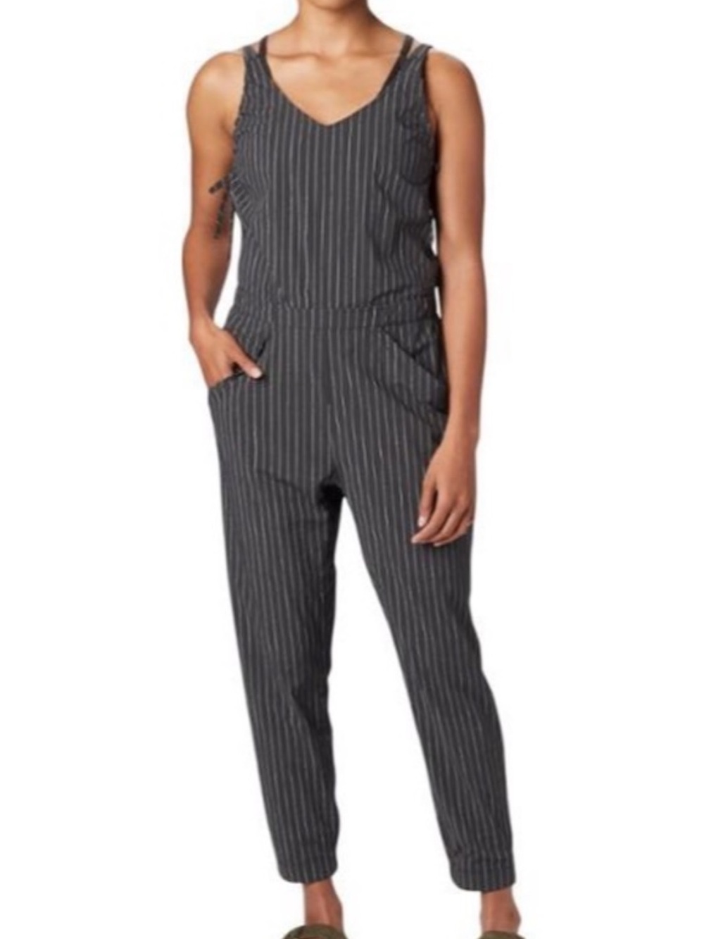 Mountain Hardwear Pinstripe Sleeveless Jumpsuit in Charcoal